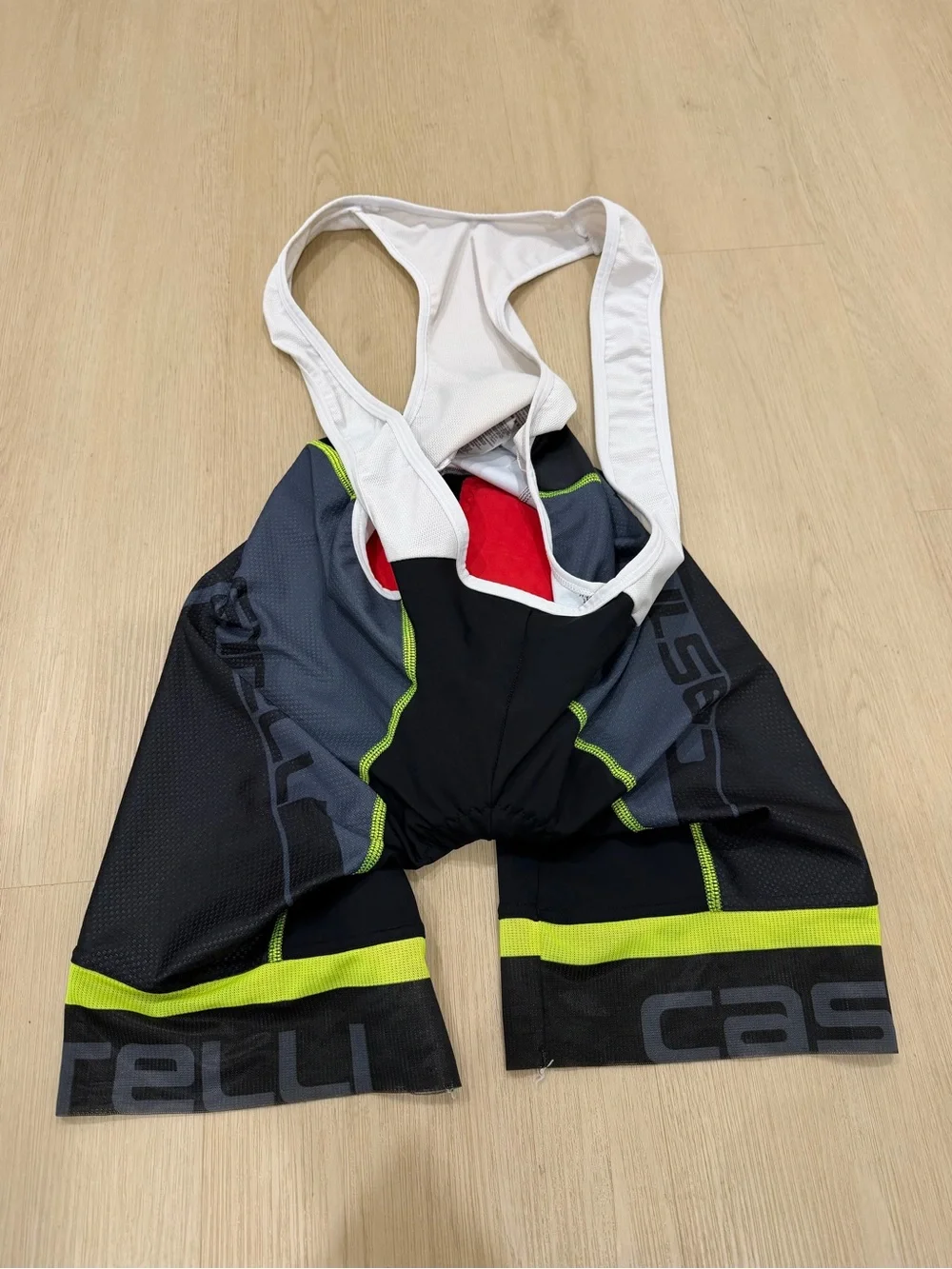 Men’s Castelli Cycling Jersey XXL & Bib Short XL Set Black Yellow
